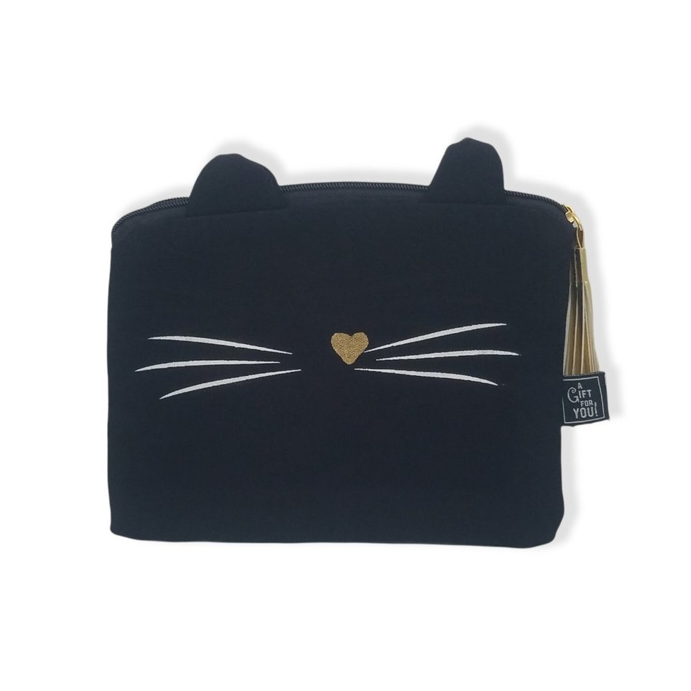 Cat Zip Pouch G! for Gifts Whiskers Ears Black